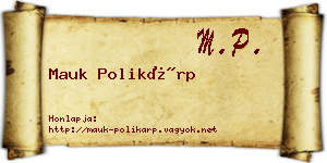 Mauk Polikárp névjegykártya
